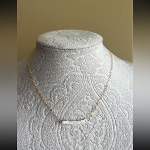 New handmade 14k gold filled 7 real shell beads minimalist chocker necklace